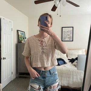 Bishop and Young lace-up blouse